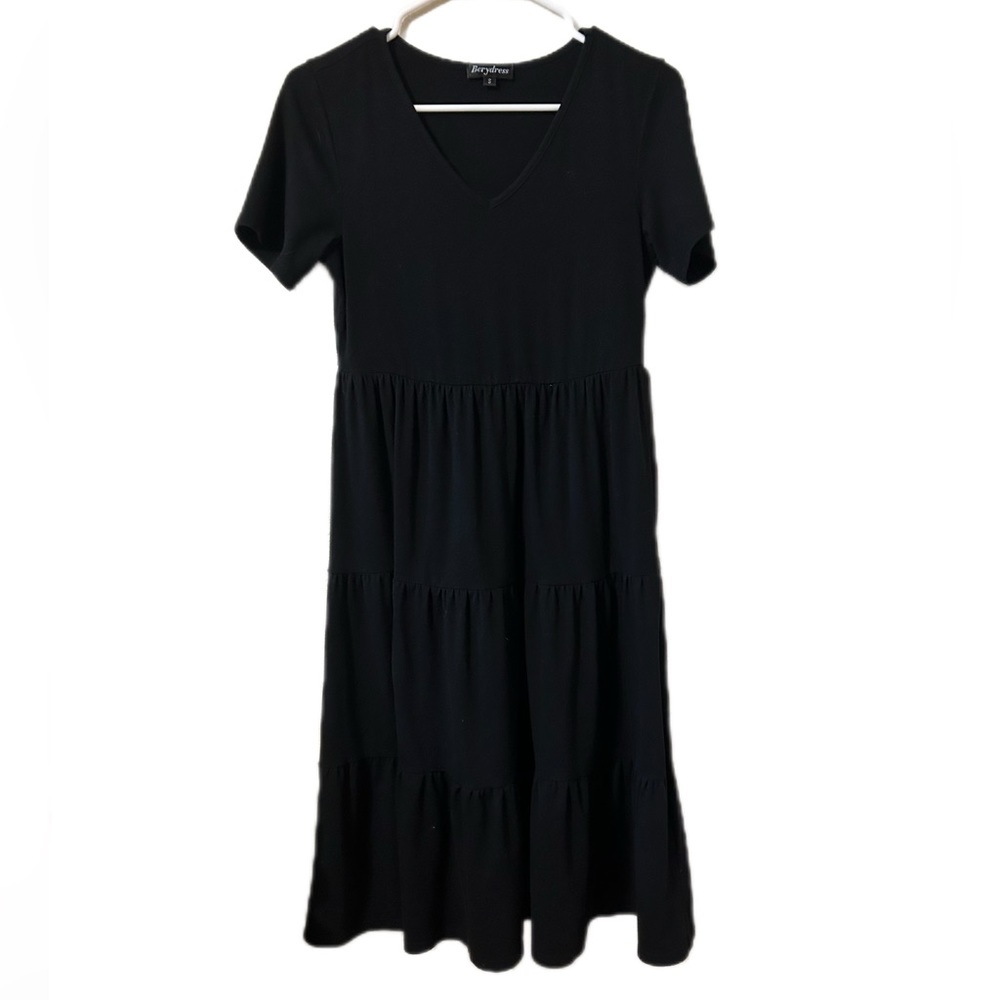 🖤Berydress Black Midi Tiered Dress🖤 ~ Amazon